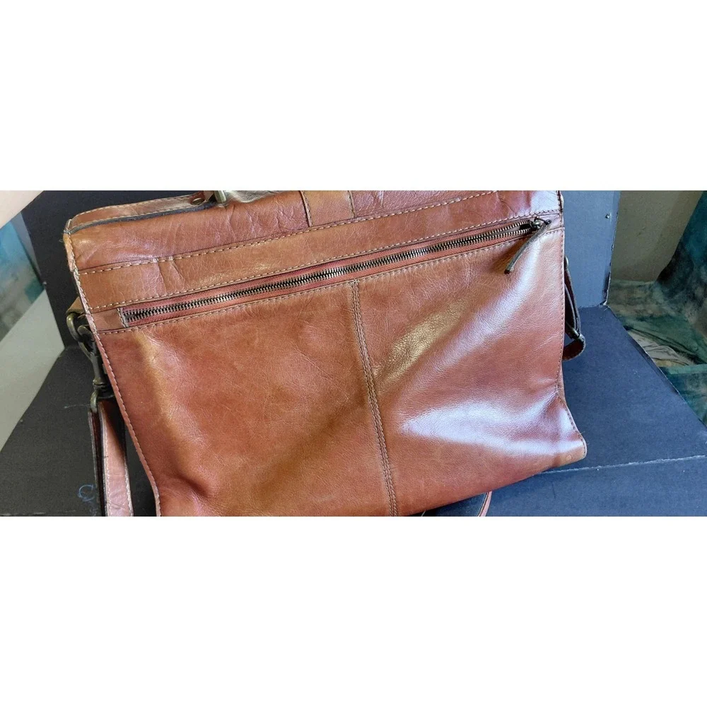 distressed heritage classic vintage executive tan leather briefcase mesenger Bag
